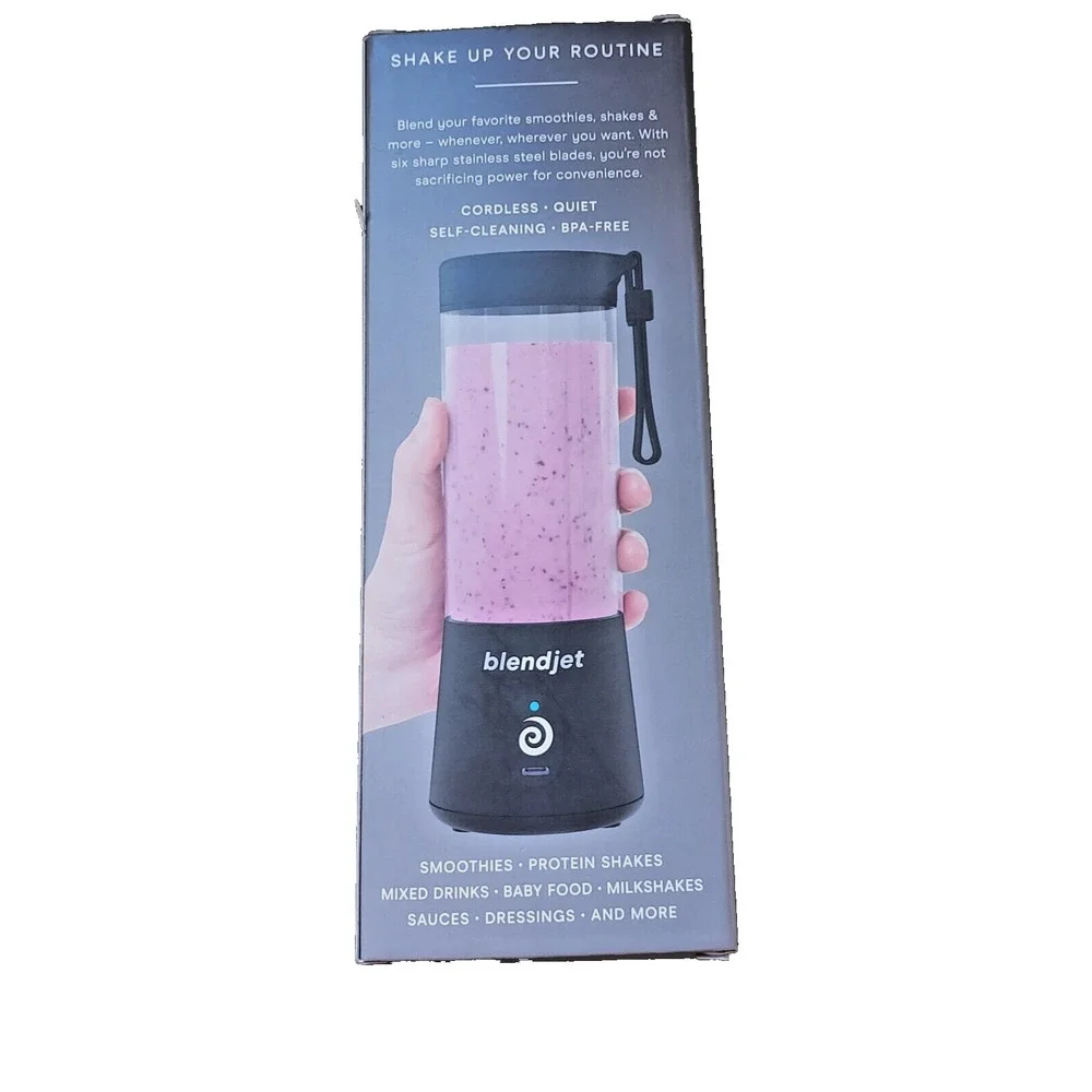 Blendjet Portable Blender Smoothies‎ Cordless USB Rechargeable 12oz  Bars Open